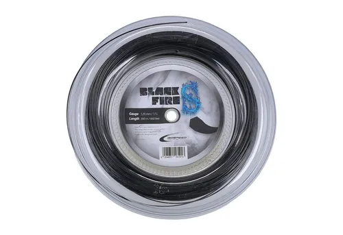 Isospeed Tennissaite Black Fire S 1.25mm - Tennissaiten für maximale Haltbarkeit und Spin, ideal für Profis. Die 6-eckige Form sorgt für zusätzlichen Spin und Kontrolle. Verpackt in einer 200m Rolle.