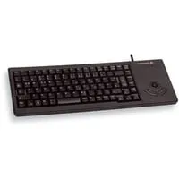 CHERRY G84-5400 XS - Kompakte Tastatur mit integriertem Trackball, QWERTZ-Layout, ideal für platzsparende Anwendungen und bis zu 20 Mio. Tastenbetätigungen in Schwarz