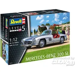 Revell 07657 Mercedes Benz 300 SL 1:12 Bausatz - Modellbausatz des legendären Mercedes Benz 300 SL im Maßstab 1:12, ideal für Modellbau-Enthusiasten ab 12 Jahren, mit 214 Einzelteilen für detailgetreue Montage.