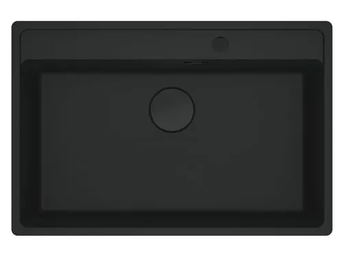 Franke Maris MRG 610-72 A Black Matt Collection Granitspüle - Einbauspüle aus Fragranit in Schwarz matt, passend für Unterschränke ab 80 cm. Mit Exzenterbetätigung und kompakten Maßen von 76 x 51 cm ideal für moderne Küchen.