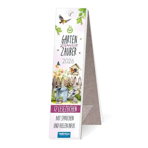 Trötsch Lesezeichenkalender Gartenzauber 2026: Aufstellkalender Tischkalender
