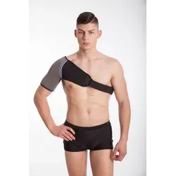 Lorey Medtec Schulterbandage Turmalin-Schulterwärmer aus Neopren mit Stützfunktion, Unisex L/XL