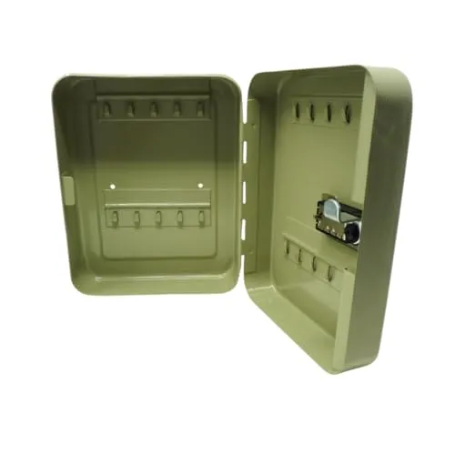 stahl-design-tebart Schlüsselkasten mit Codeschloss – 20 Haken – Metallbox zur sicheren Schlüsselaufbewahrung – Kompakte Wandmontage für Zuhause, Büro & Gewerbe