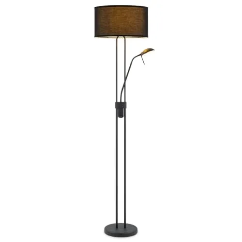 Home Sweet Home Moderner Stehleuchte - mit Schirm - 40/40/170cm - Dimmbar - schwarz - mit E27 Hauptlicht und G9 Leselicht - 7W 1076LM - Gebrauch Für Wohnräume