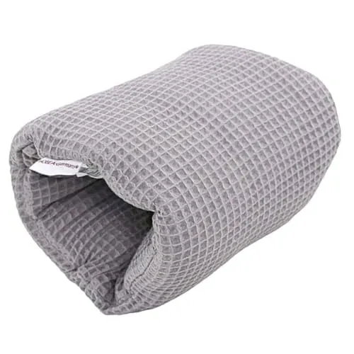 Mini-Stillkissen Waffelmuster grau - Kissen für bequemes Stillen unterwegs, atmungsaktiv, geräuschlos und stützt das Köpfchen deines Babys.
