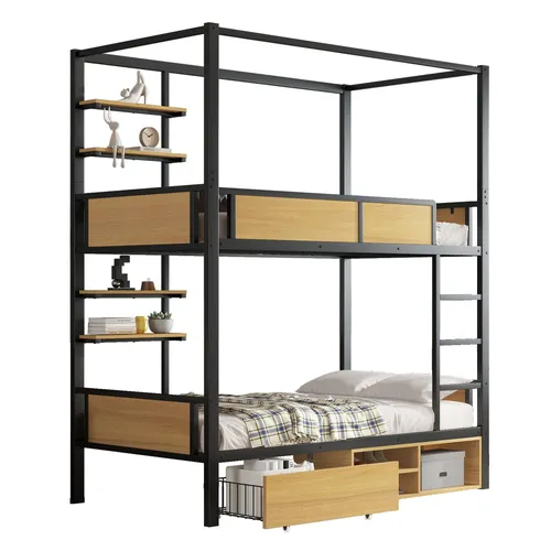 Etagenbett 90x200 cm mit Lattenrost und Rausfallschutz