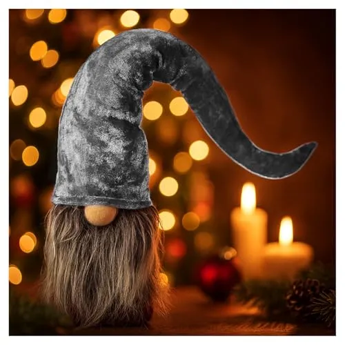 com-four® Premium Weihnachts-Wichtel für die Weihnachtsdeko, winterliche Zwergen-Figur - Zipfelmütze - skandinavische Deko-Trolle - schwedischer Gnom mit Bart und Langer Wintermütze