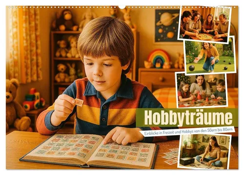 CALVENDO Wandkalender Hobbyträume - Nostalgie der 50er bis 80er Jahre - Erleben Sie mit diesem liebevoll gestalteten Kalender eine Zeitreise durch kreative Hobbys der 50er bis 80er Jahre. Mit 12 einzigartigen Motiven, die nostalgische Erinnerungen wecken, ist dieser Kalender ideal für Vintage-Liebhaber. FSC-zertifiziert und umweltfreundlich produziert.