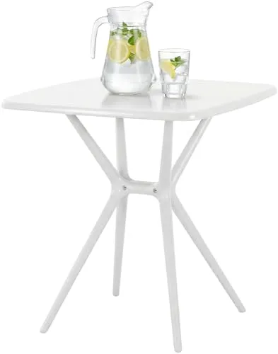 CLP Gartentisch Becky - wetterfest und stabil 72x72 cm - Vielseitiger eckiger Bistrotisch aus UV-beständigem Polypropylen für Garten, Balkon und Terrasse. Leicht zu reinigen und belastbar bis 120 kg, ideal für gemütliche Stunden drinnen und draußen.