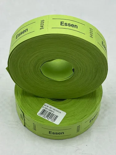 Wertmarkenrollen Rollengutscheine Essenmarken , 1000er Abrisse,Grün /601108