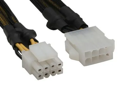 Mainboard Stromkabel 8pin Stecker > 8pin Buchse teilbar