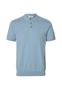 SELECTED HOMME Poloshirt SLHBERG SS KNIT POLO NOOS - Elegantes Poloshirt aus 100% Baumwolle in verschiedenen Farben. Ideal für lässige Outfits, kombiniert mit Chinohose oder Jeansjacke. Bequemer Regular Fit und moderne Details für einen stilvollen Look.