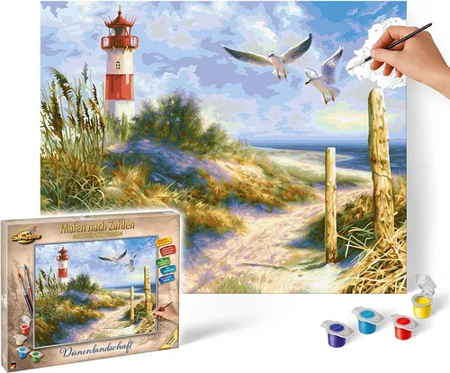 Schipper 609130884 Malen nach Zahlen – Dünenlandschaft - Malen nach Zahlen für Erwachsene, inklusive Pinsel und 36 Acrylfarben. Ideal für Einsteiger, um ein beeindruckendes Kunstwerk in 40 x 50 cm zu schaffen!