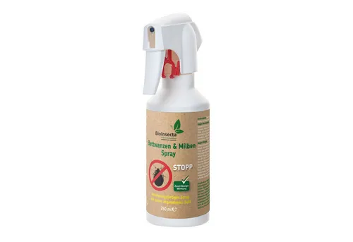 Genius Insektenschutz-Spray BioInsecta Bettwanzen und Milben Spray 250 ml, ideal für Allergiker, mit Langzeitwirkungen gegen Neubefall