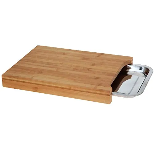 Schneidebrett aus Bambus mit ausziehbarem Tablett