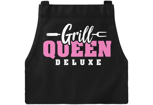 MoonWorks Grillschürze Grill-Schürze für Frauen mit Spruch Grill Queen Deluxe, mit kreativem Aufdruck