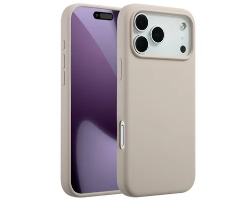Accezz Backcover Accezz Liquid Silikoncase mit MagSafe Apple iPhone 17 Pro Max - Stone