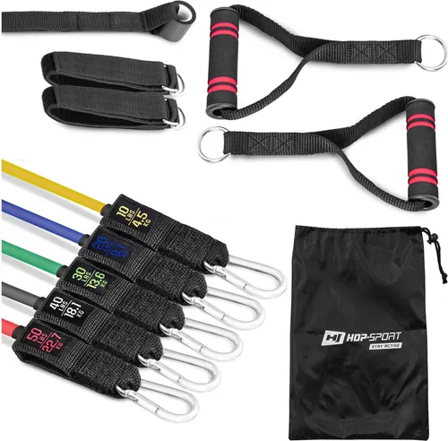Hop-Sport Fitness Tube Set Gymnastikbänder Trainingsbänder Widerstandsbänder Expander HS-R050RT