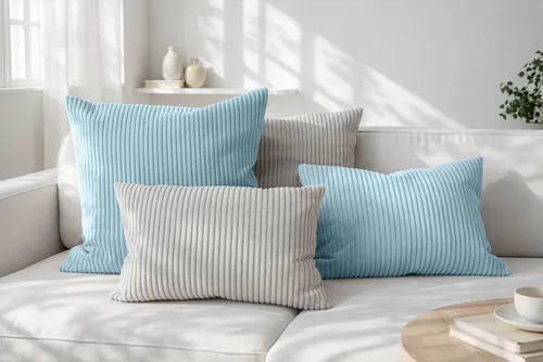 Amilian Dekokissen Sofakissen 4er Set – 2x 40x40 cm + 2x 35x45 cm - Hochwertiges 4er Set Sofakissen mit praktischen Hotelverschluss für einfachen Bezug. Langlebige Füllung sorgt für hohen Komfort und formstabile Nutzung. Pflegeleicht und waschbar bei 30°C – ideal für stilvolle Akzente in Ihrem Wohnzimmer.