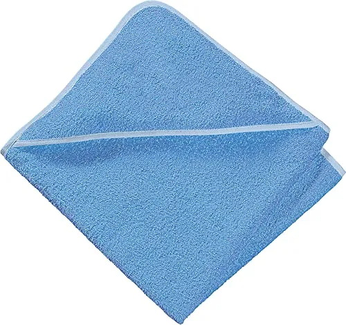 Erwin Müller Kapuzenbadetuch hellblau Größe 100x100 cm, Kapuzenhandtuch Kinder Frottier - schnell trocknend und saugstark