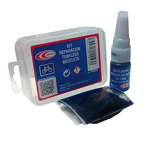 Bompar Tubeless Reparatursatz Schwarz - Sonstiges Fahrradzubehör, ideal für schnelle Reparaturen bei großen Schnitten ohne Rad-Demontage, Runderneuerung in nur 5-10 Minuten.