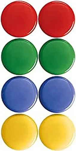 magnetoplan Signalmagnete, 8 STK. | Ø 30mm | farbig Sortiert | Farbige Magnete für Magnettafel & Kühlschrank