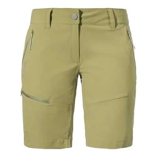 Schöffel Women's Shorts Toblach2 - Sportliche Shorts in Beige/Oliv, Gr. 48 - Wanderhosen mit S.Café-Technologie, Stretch und UV-Schutz; ideal für Outdoor-Aktivitäten und sportliche Abenteuer!