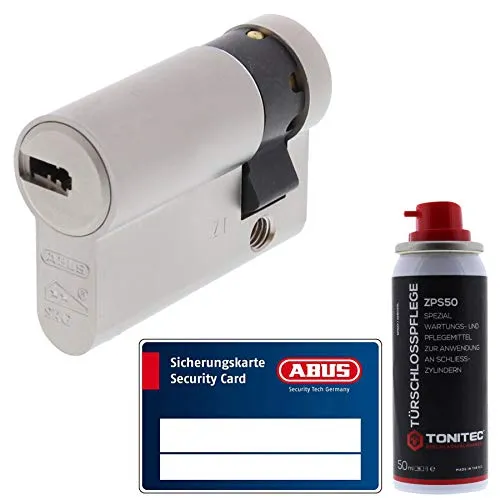 ABUS EC660 Halbzylinder mit 3 Wendeschlüsseln - Schließtechnik, sicherer Haustür-Profil-Halbzylinder mit Anbohrschutz, 10-stiftig und gleichschließend für optimale Sicherheit.