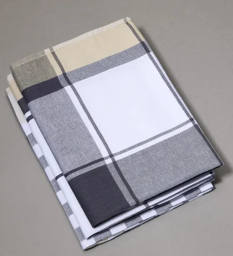 Dyckhoff Karo Geschirrtücher 50 cm x 70 cm grau 02902 99 110