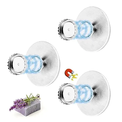 Edelstahl Magnetseifenhalter Ohne Bohren - 3 Stück Magnetischer Seifenhalter für Dusche, Badewanne, Waschbecken und Bad