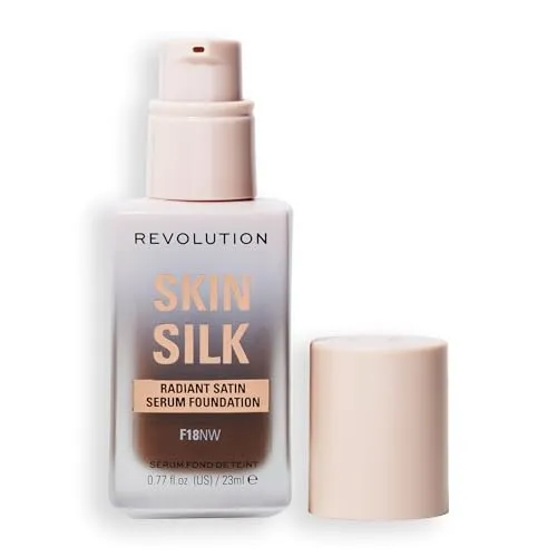 Produktbild Makeup Revolution, Skin Silk Serum Foundation, Light to Medium Coverage, Contains Hyaluronic Acid, F18, 23ml