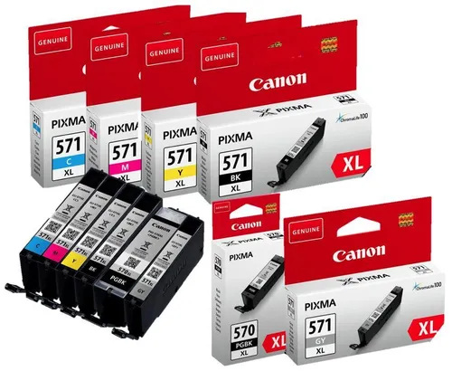 Canon PGI-570XL/CLI-571XL Druckerpatronen - 6er Multipack für brillante Druckergebnisse - Tintenpatronen für Canon Drucker, 6er Multipack mit hoher Reichweite für lebendige Farben und gestochen scharfe Texte. Ideal für Pixma MG und TS Serien.