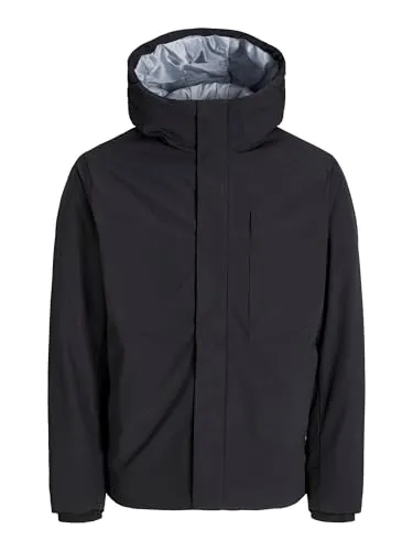 Jack & Jones Keen Jacke Schwarz M - Funktionsjacke für Herren mit Kapuze, bietet optimalen Kälteschutz und lässigen Look, ideal für Alltag und Outdoor-Aktivitäten.