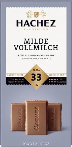 Hachez Milde Vollmilch Schokoladen Tafel mit Karamell Note 100g
