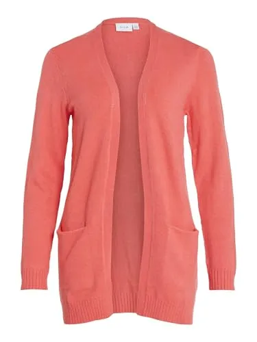 Vila Strickjacke VIRIL OPEN L/S KNIT CARDIGAN - NOOS in Rot - Modische Strickjacke in Dubarry Dark Melange, pflegeleicht und ideal für jeden Anlass. Perfekt für stilbewusste Frauen in Größe XS (34).