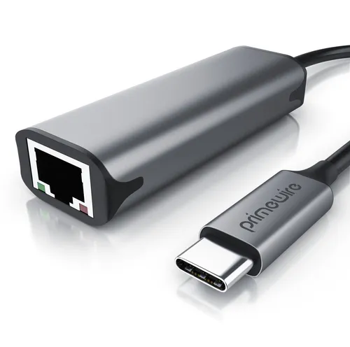 Primewire Netzwerk-Adapter USB 3.2 Typ C auf RJ45 - Netzwerkadapter mit 2.5 Gigabit Geschwindigkeit für blitzschnelle Internetverbindung. Ideal für Notebook, MacBook und Smartphones – einfach anschließen und profitieren!