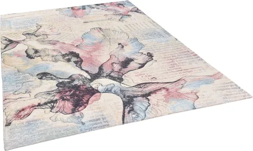 Gino Falcone Teppich Cosima-108 - Rechteckiger Jaquard-Teppich in modernem Blumen Design, ideal für jeden Raum und pflegeleicht, mit einer Höhe von nur 3 mm.