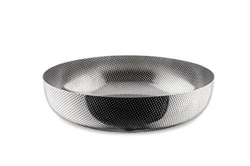 Alessi Extra Ordinary Texture Korbschale - Elegante Dekoschale aus Edelstahl 18/10 mit einzigartigem Reliefdekor, ideal für stilvolle Aufbewahrung von Erinnerungsstücken oder Accessoires.