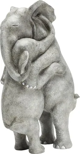 Kare Design Deko Figur Elephant Hug, Grau, Deko Objekt, Elefanten-Figur, Moderne Skulptur, Tierfigur, 336x22x15 cm (H/B/T)