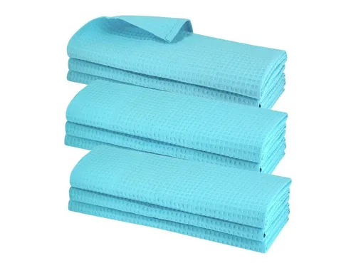 Engelland Geschirrtuch Poliertuch 9-tlg. Waffel-Pique - Hochwertige Geschirrtücher aus 100 % Baumwolle, saugfähig und fusselarm, ideal für Geschirr, Glas und mehr. Mit integrierter Aufhängeschlaufe für einfachen Stauraum.