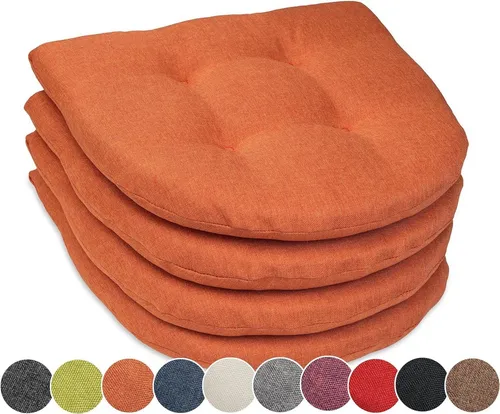 sunnypillow Stuhlkissen 4er Set 40x40 cm in orange von sunnypillow
