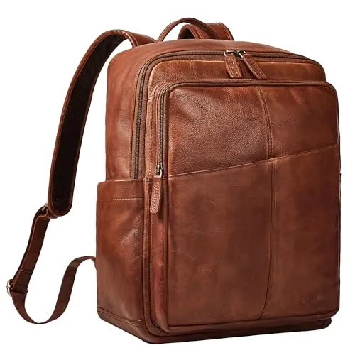STILORD Maurizio Großer Leder Rucksack für Herren – Business Laptoprucksack 15,6 Zoll - Eleganter Leder-Rucksack für Herren mit Platz für einen 15,6 Zoll Laptop und DIN A4 Unterlagen. Ideal für Büro, Uni oder Reisen. Praktische Fächer und Trolley-Halterung sorgen für optimalen Komfort und Organisation.