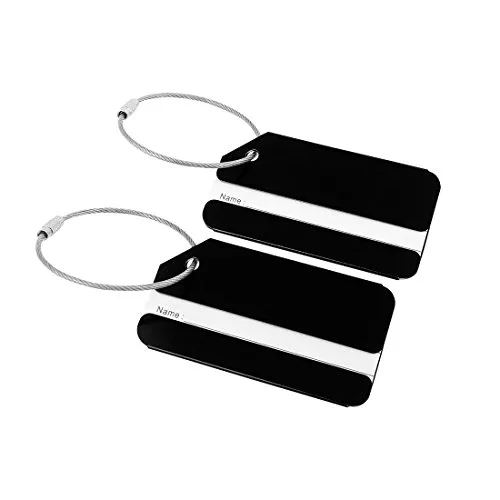 sourcing map 2Stk Gepäckanhänger Reisegepäck Pepäckanhänger Koffer Name und Adresse ID Etiketten schwarz de