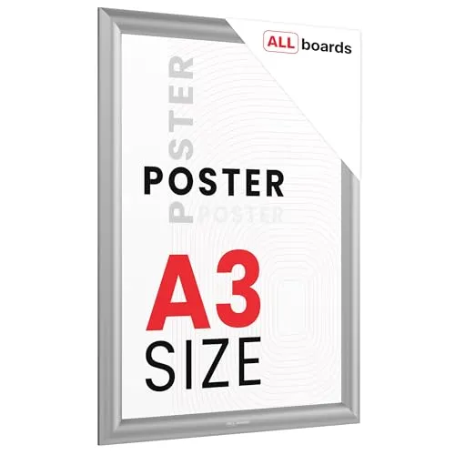 ALLboards Plakatrahmen, Klapprahmen A3-Format, Silber