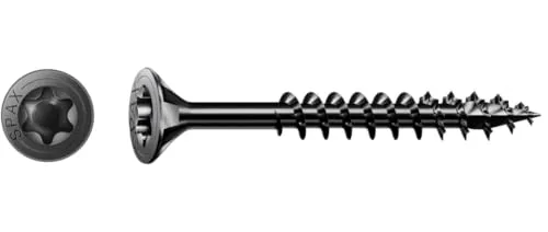 Spax Universalschraube, Senkkopf, schwarz BLAX, T-STAR plus, Teilgewinde, 4CUT (1, 4,0 x 60 mm 200 Stück)