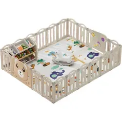 Beige Kunststoff Laufgitter 185 x 185 cm
