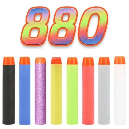 König Design Nerf Pfeile - 880 Stück Nerf Darts Nerf Munition Pfeile Dart Bullets Refill Darts Foam Pfeile für N-Strike Elite Blasters Series Hasbro Fortnite