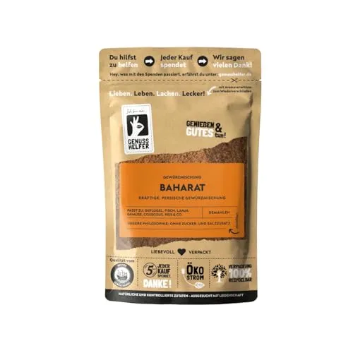 Bremer Gewürzhandel Baharat Gewürz, gemahlen, 10 x 50g - Exotische arabische Gewürzmischung mit Zimt und Muskat für aromatische Fleischgerichte und Dips. Ideal für kreative Küche und vielseitige Verwendung. 100% natürliche Zutaten ohne Zusatzstoffe.