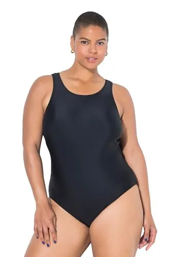 Studio Untold Damen große Größen Übergrößen Plus Size Badeanzug, Softcups, Rücken-Einsatz, Shaping schwarz 52 841245100-52