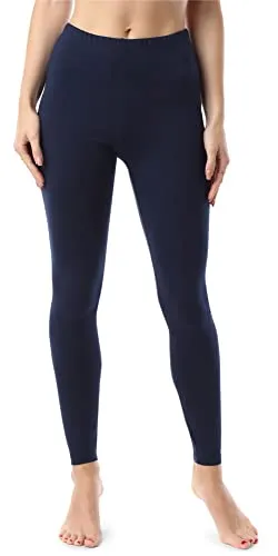 Bellivalini Damen Lange Leggings aus Bio-Baumwolle BLV50-183 (Dunkelblau, XS)